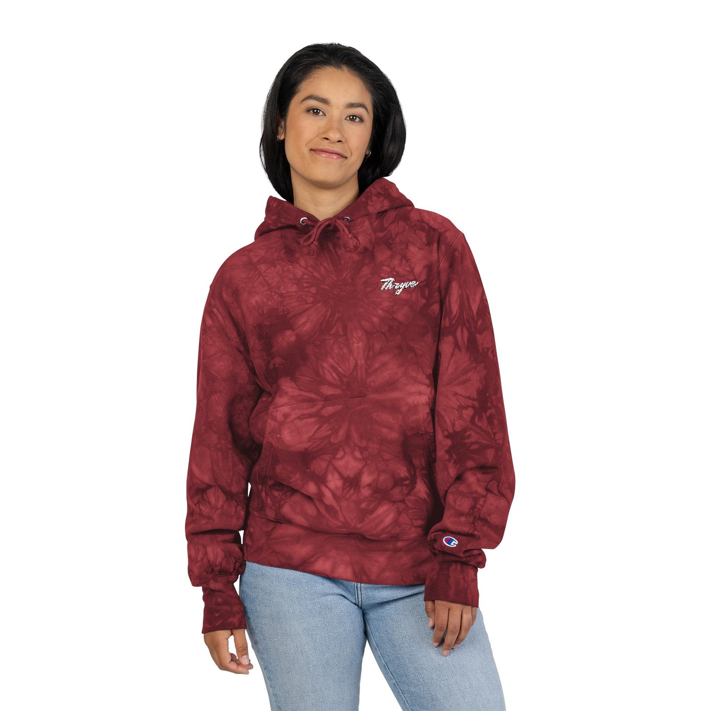 Tie-Dye Hoodie - Stylish Embroidered Unisex Champion Sweatshirt