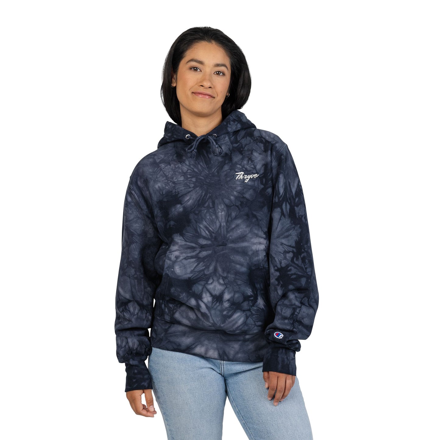 Tie-Dye Hoodie - Stylish Embroidered Unisex Champion Sweatshirt