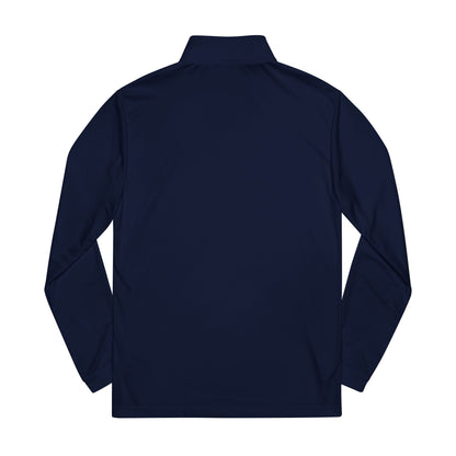 Athletic Quarter-Zip Pullover - Stylish Sports Layer, Perfect for Outdoor Activities, Gym Wear, Casual Fashion, Embroidered Design