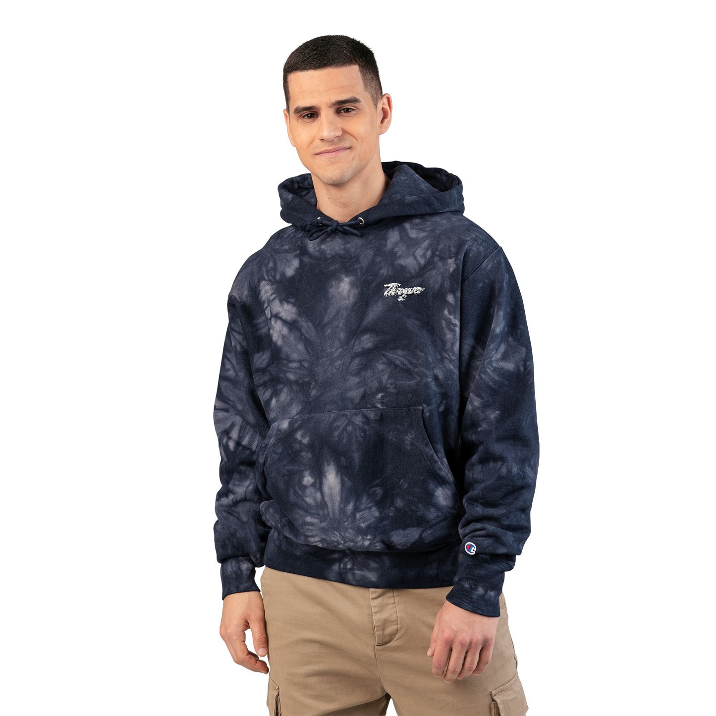 Tie-Dye Hoodie - Stylish Embroidered Unisex Champion Sweatshirt